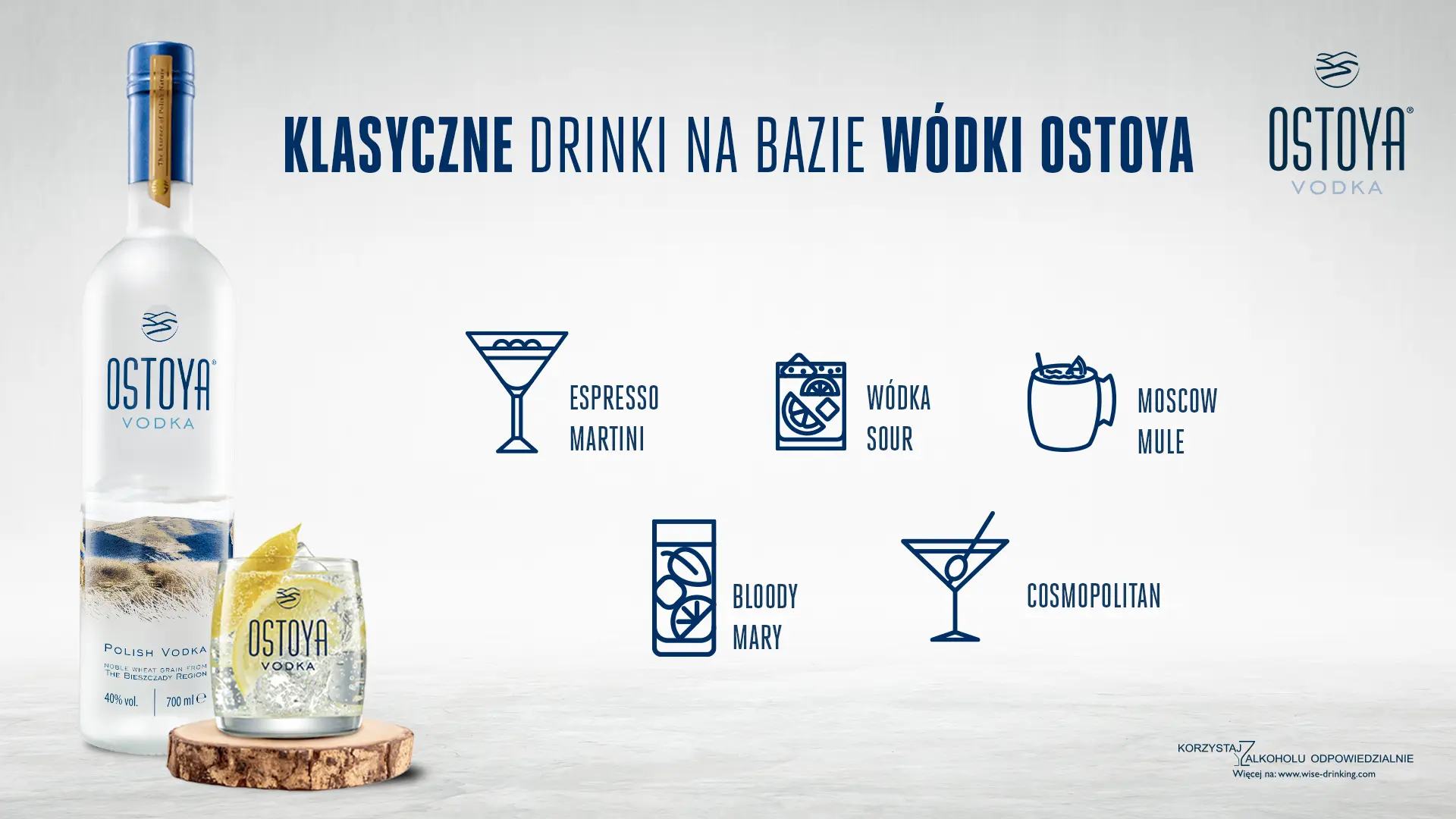 Klasyczne drinki z wódką Ostoya